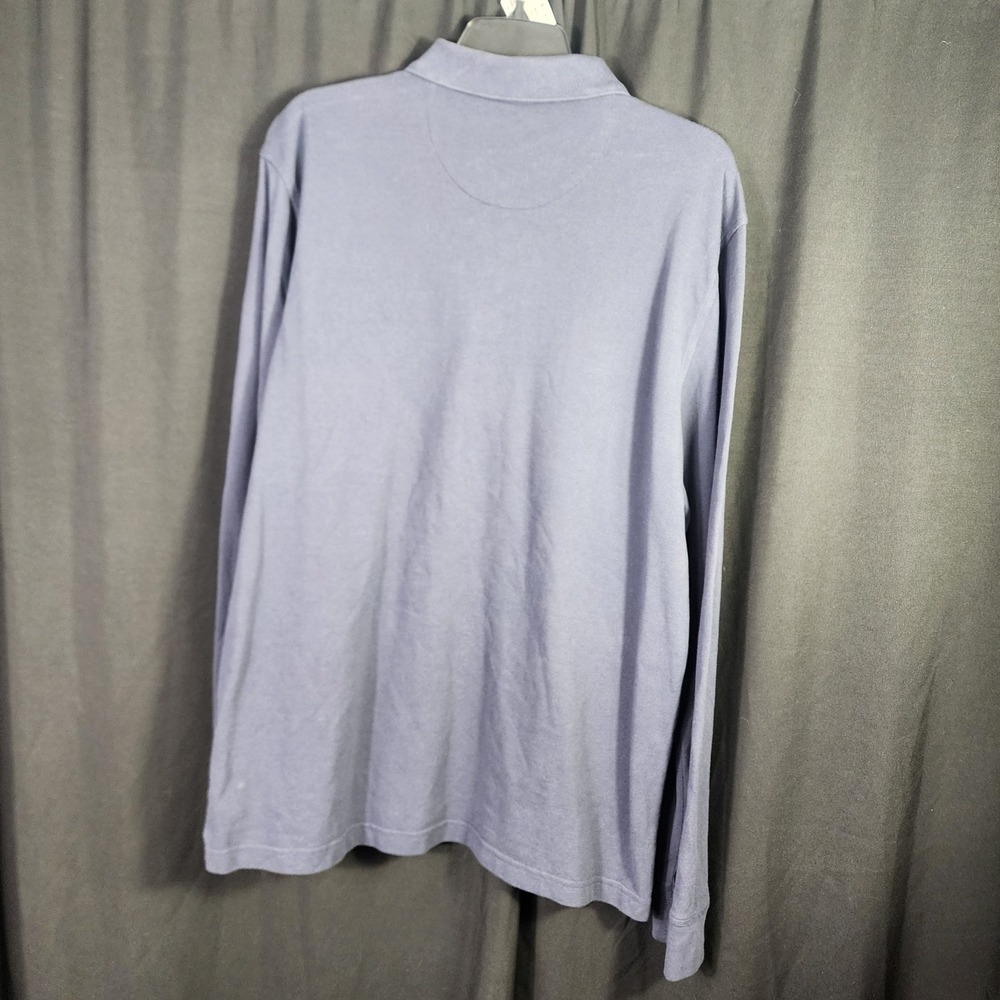 UNTUCKit Mens XL Navy Blue Long Sleeve Pima Cotton Pique Polo Shirt - Picture 3 of 5